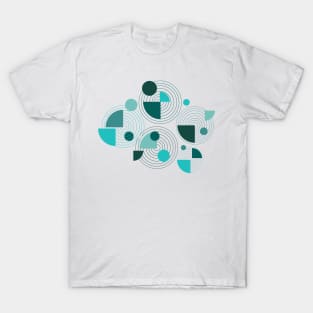 Blue abstract geometric modern minimal T-Shirt